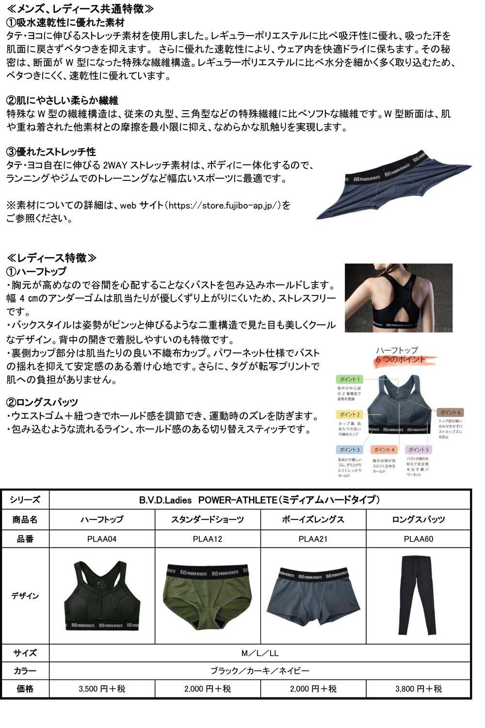 B V D B V D Ladies ネット通販限定 Power Athlete パワーアスリート B V D