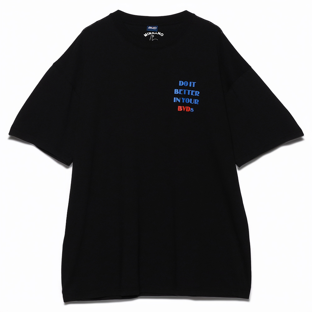 B.V.D.×MINNANO (DO IT BETTER) TEE BLACK